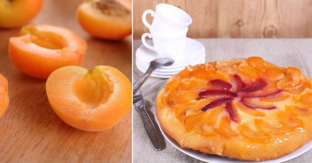 Пиріг зі свіжими абрикосами /  абрикоси