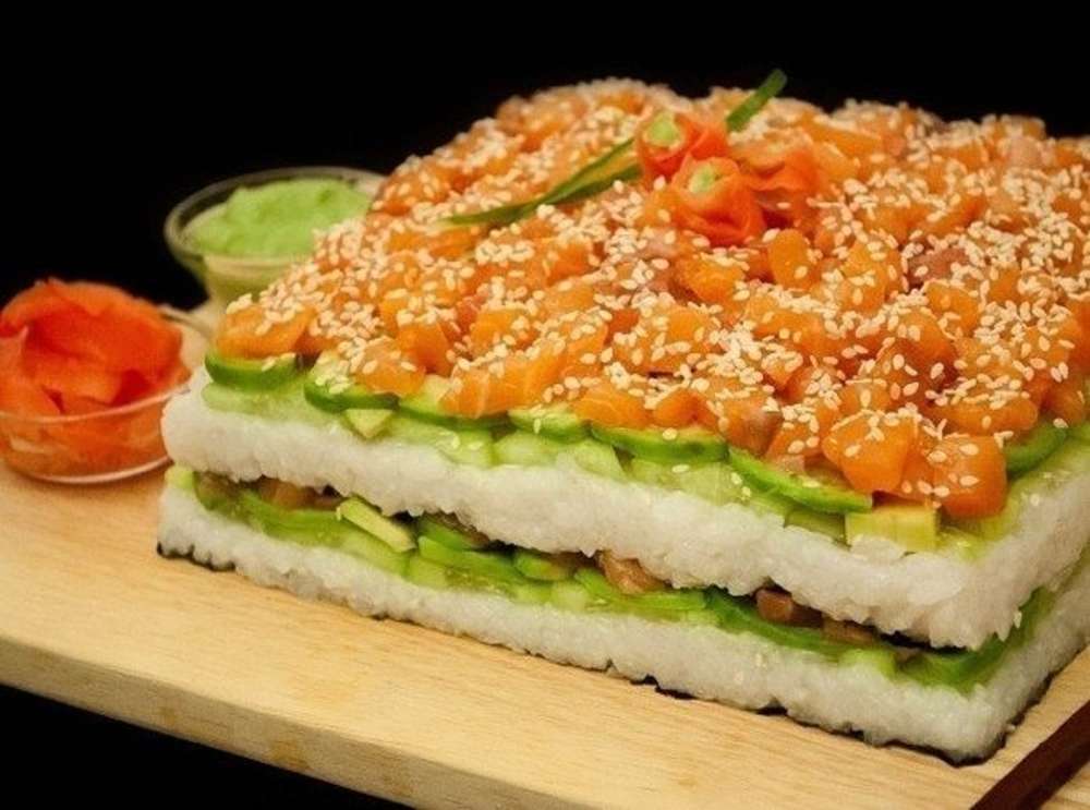 Sushi koláč /  avokádo