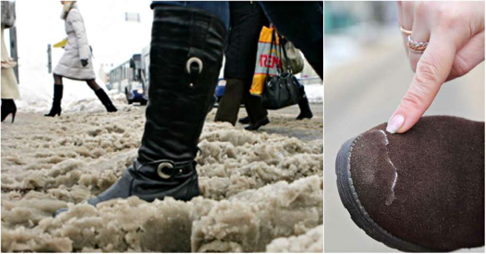 Kako obutev, usnje in nubuck obdržati čevlje iz preprostih receptov za sol. /  Zima