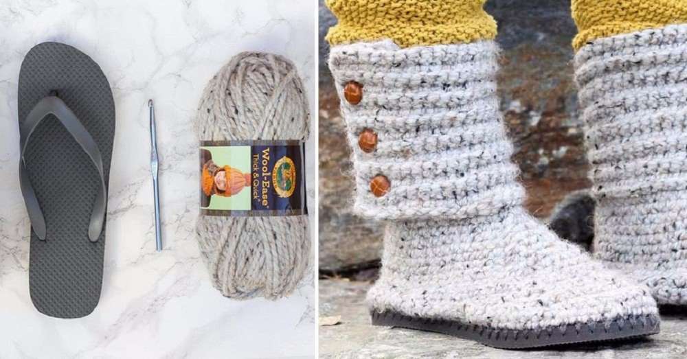 Podeszwa od wietnamskich i wygodnych nici dziergała unikalne, bardzo wygodne zimowe buty! /  Knitting