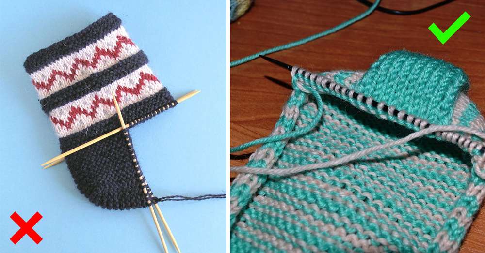 Rzemieślniczka sprytnie dzierguje skarpetki na dwóch igłach! Tak łatwe, że nawet początkujący sobie z tym poradzą! /  Knitting