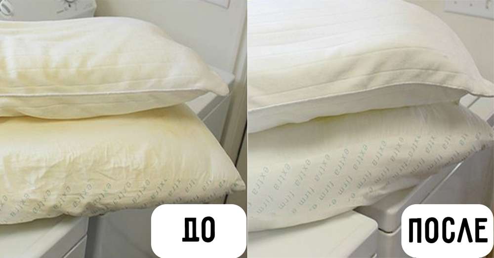 Jak zwrócić poduszki dawnej bieli sztuczki, która jest przydatna dla wszystkich. /  Dom
