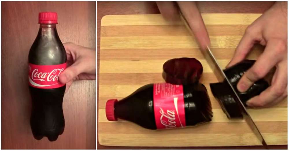Rozstrihol fľašu Coca-Cola ... Budete potešením vidieť tento trik! /  prevzdušňovanie