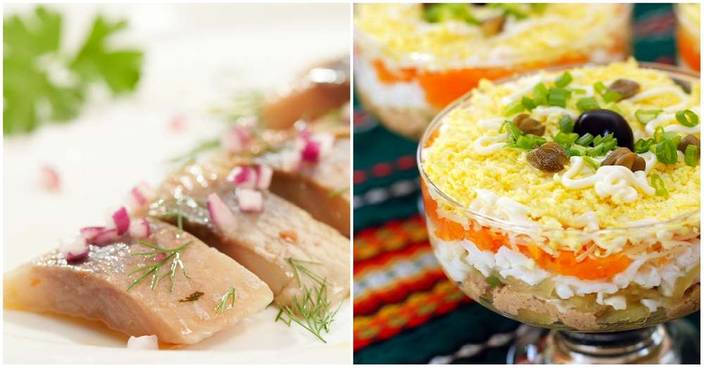 Salata Herring pod bijelim kaputom je svježa interpretacija omiljenog jela. /  pun stol