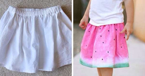 Izvrsna ideja za kćer slatku suknju s uzorkom lubenice. /  djeca
